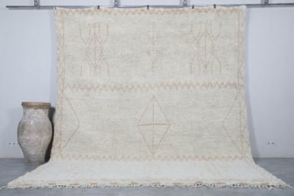 Beni ourain rug Beige - Tuareg style Moroccan wool rug