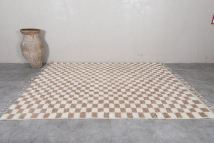 Checkered Brown rug - Moroccan rug