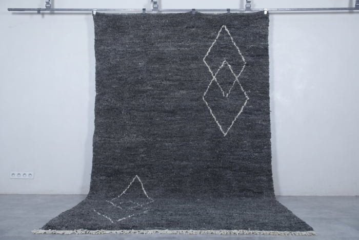 Moroccan rug Dark Shadow - Beni ourain rug trellis