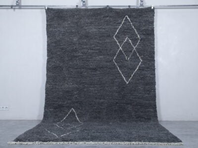 Moroccan rug Dark Shadow - Beni ourain rug trellis