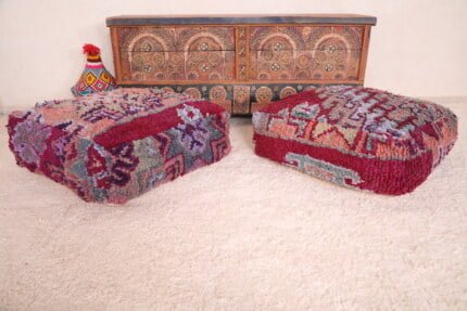 Moroccan pouf rug 24’’ X 24” X 7.8’’