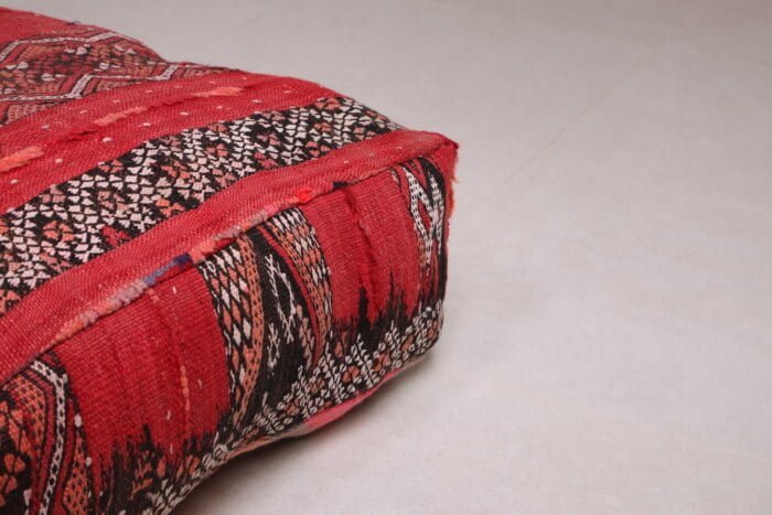 Striped moroccan pouf 24’’ X 24” X 7.8’’