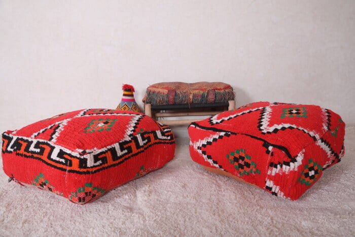 Moroccan pouf kilim 24’’ X 24” X 7.8’’