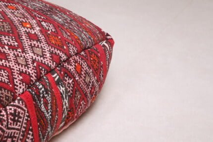 Striped moroccan pouf 24’’ X 24” X 7.8’’