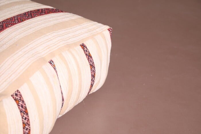 Striped moroccan pouf 24’’ X 24” X 7.8’’