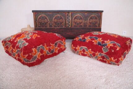 Handmade kilim pouf 24’’ X 24” X 7.8’’