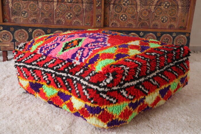 Handmade moroccan pouf 24’’ X 24” X 7.8’’