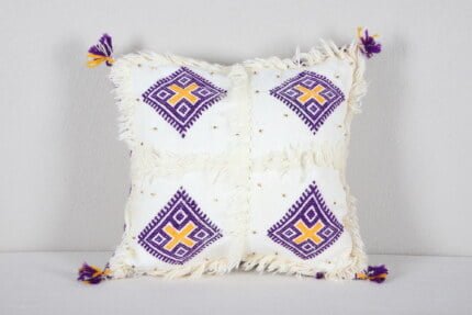 handmade moroccan pillow 14.9 INCHES X 15.7 INCHES