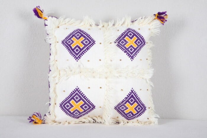 handmade moroccan pillow 14.9 INCHES X 14.9 INCHES