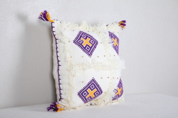 handmade moroccan pillow 14.9 INCHES X 14.9 INCHES