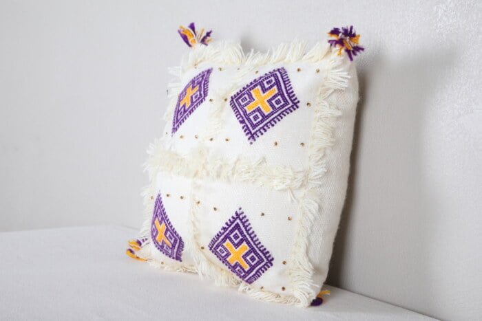 handmade moroccan pillow 14.9 INCHES X 14.9 INCHES