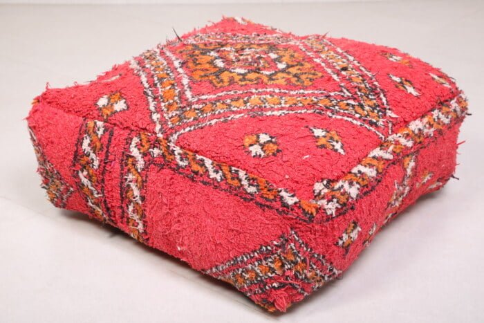 Vintage moroccan pouf 24’’ X 24” X 7.8’’