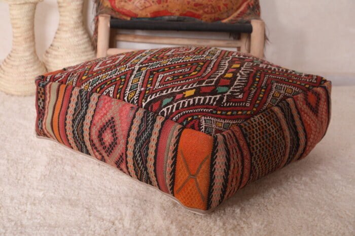 Kilim moroccan pouf 24’’ X 24” X 7.8’’