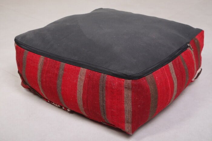 Striped moroccan pouf 24’’ X 24” X 7.8’’