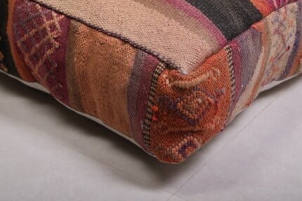 Striped moroccan pouf 24’’ X 24” X 7.8’’