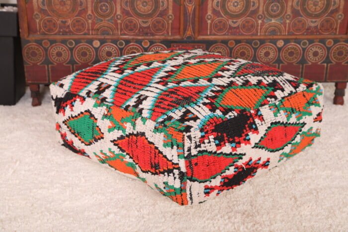 Handmade kilim pouf 24’’ X 24” X 7.8’’