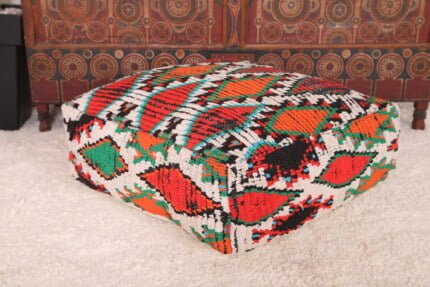 Moroccan pouf kilim 24’’ X 24” X 7.8’’