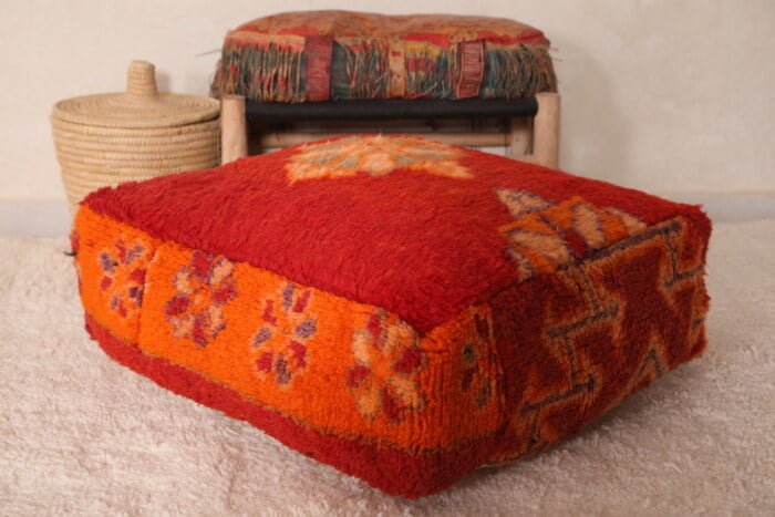 Handmade kilim pouf 24’’ X 24” X 7.8’’