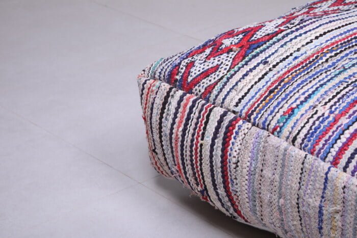 Striped moroccan pouf 24’’ X 24” X 7.8’’