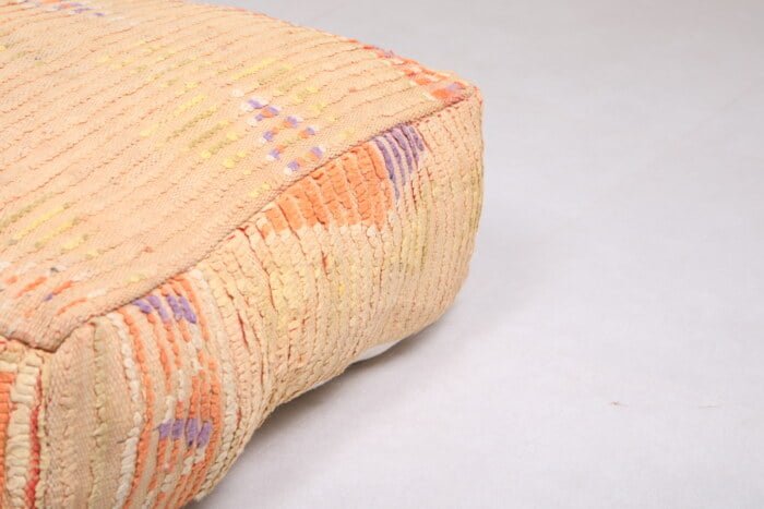 Yellow moroccan pouf 24’’ X 24” X 7.8’’