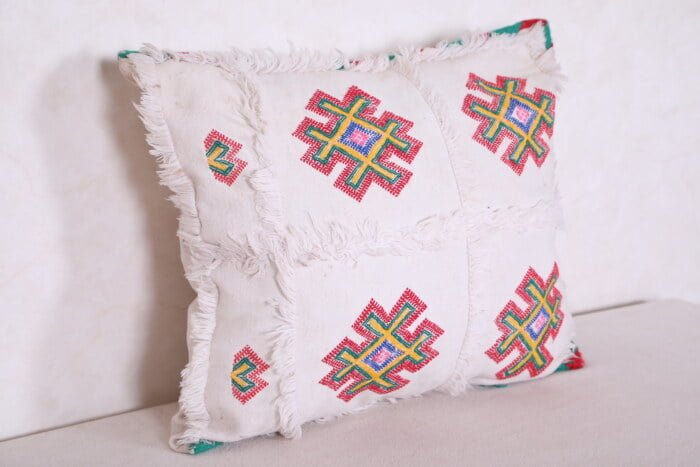 Handmade moroccan pillow 16.5 INCHES X 17.3 INCHES