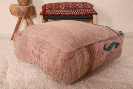 Kilim moroccan pouf 24’’ X 24” X 7.8’’