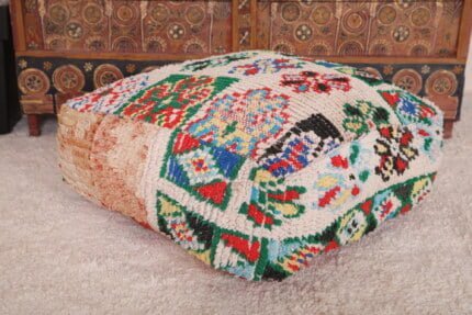 Moroccan pouf rug 24’’ X 24” X 7.8’’