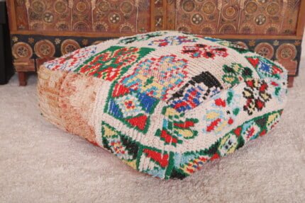 Handmade kilim pouf 24’’ X 24” X 7.8’’