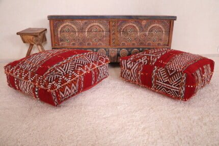 Handmade moroccan pouf 24’’ X 24” X 7.8’’