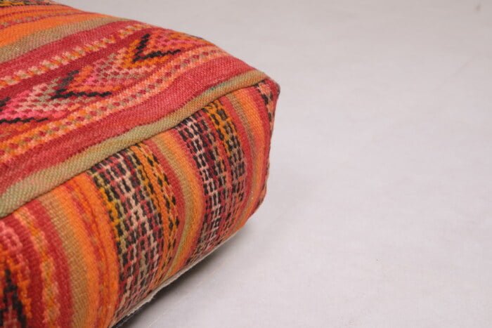 Striped moroccan pouf 24’’ X 24” X 7.8’’