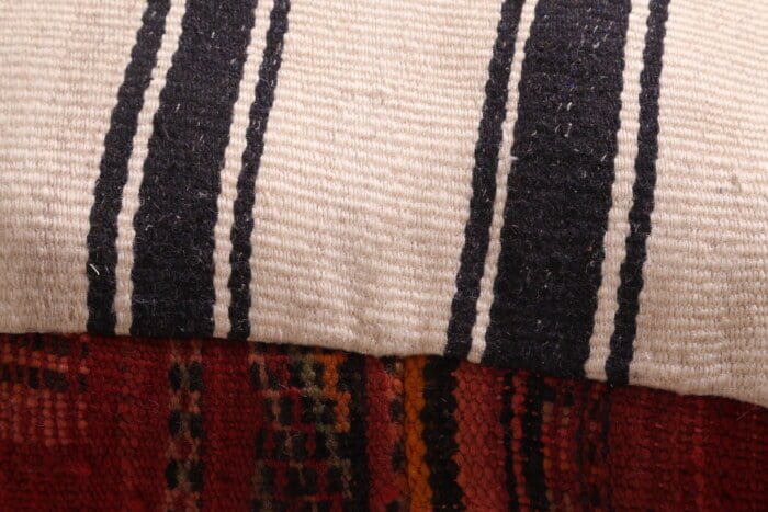 Striped moroccan pouf 24’’ X 24” X 7.8’’