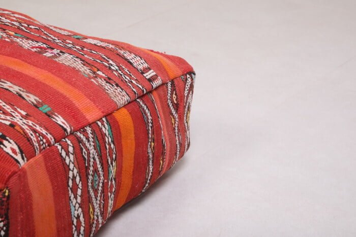 Striped moroccan pouf 24’’ X 24” X 7.8’’