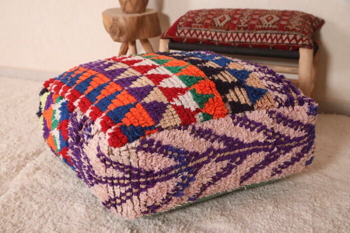 Handmade kilim pouf 24’’ X 24” X 7.8’’