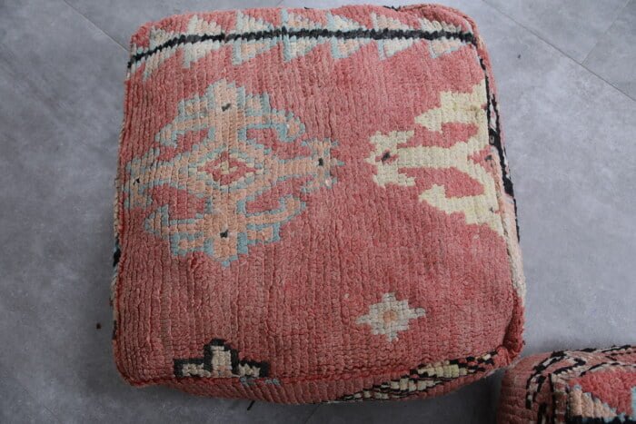 Handmade kilim pouf 24’’ X 24” X 7.8’’