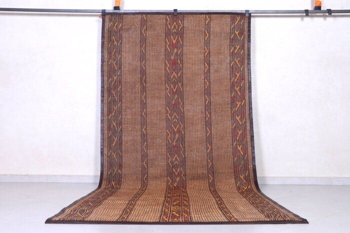 Vintage handmade tuareg rug 5 X 10.8 feet