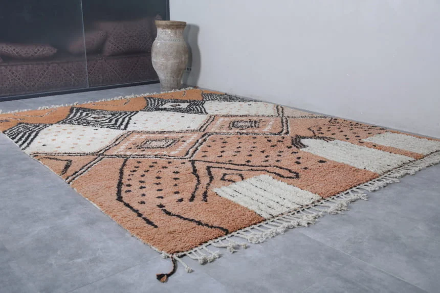 moroccan handmade beni ourain carpet